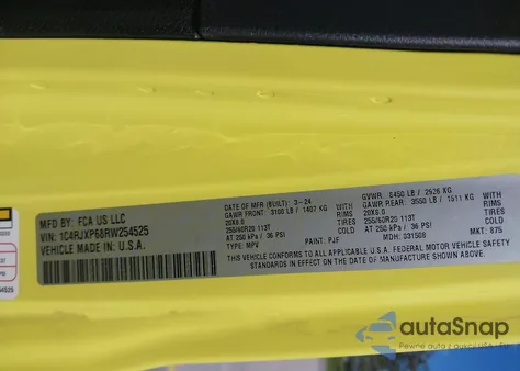 2024 Jeep Wrangler 4Xe Sahara 4Xe z USA, uszkodzony, nr VIN 1C4RJXP68RW254525